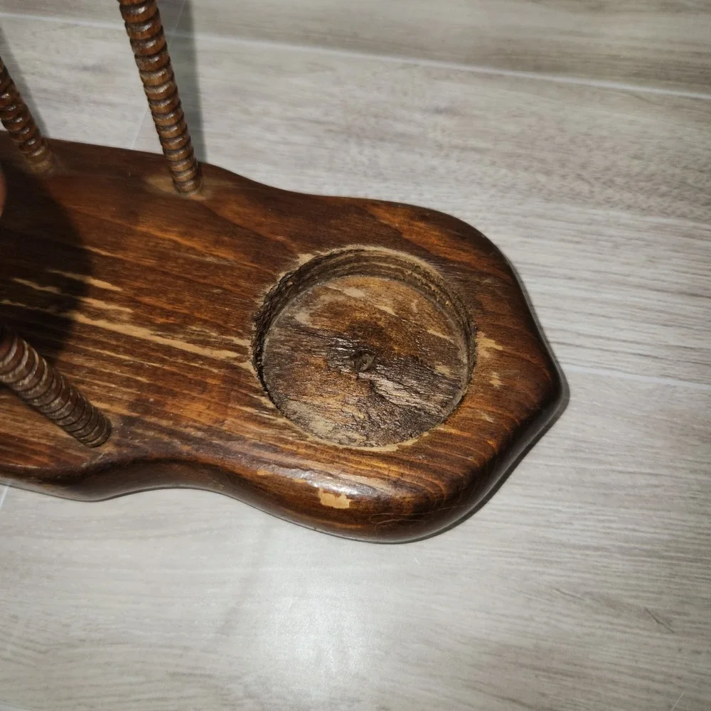 MCM Vintage Wooden Slatted‎ Napkin Holder With S&P Slots
